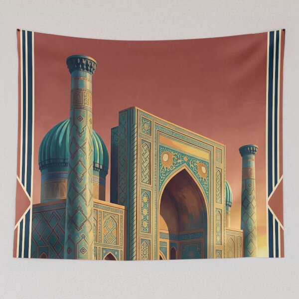 Item preview, Tashkent Uzbekistan Vintage Travel Poster – Islamic Architecture & Silk Road Art designed and sold by Bomax121.
