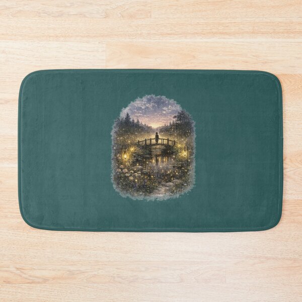 Item preview, Firefly Meadow Illustration – Dusk Pond Reflection Design Art designed and sold by MagicMakerPh.