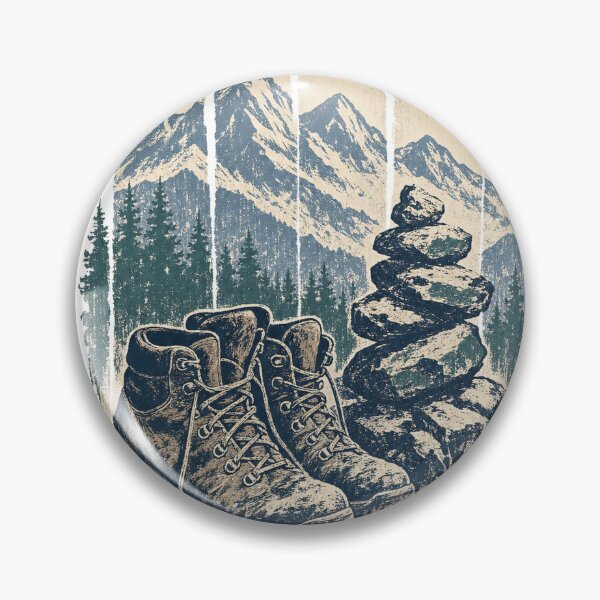 Item preview, Hiking Boots Beside the Trail Cairn designed and sold by VisualArtsOasis.