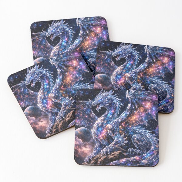 Item preview, Crystal Galaxy Dragon – Cosmic Space Fantasy Dragon Design designed and sold by DrakariArt.