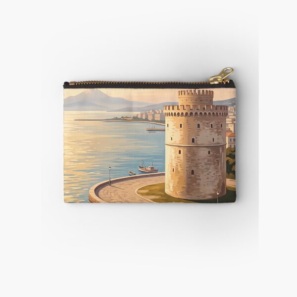 Item preview, Thessaloniki Greece Vintage Travel Poster – White Tower & Aegean Waterfront Art designed and sold by Bomax121.