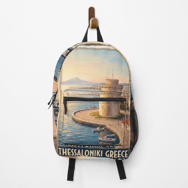 Item preview, Thessaloniki Greece Vintage Travel Poster – White Tower & Aegean Waterfront Art designed and sold by Bomax121.
