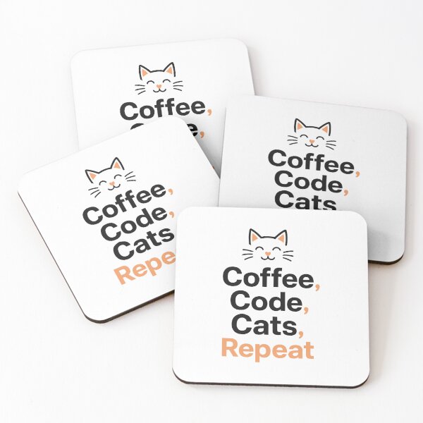 Item preview, Coffee Code Cats Repeat Programmer Cat Lover designed and sold by AntiqueImages.