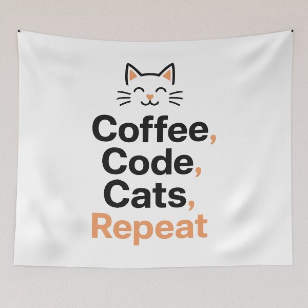 Item preview, Coffee Code Cats Repeat Programmer Cat Lover designed and sold by AntiqueImages.