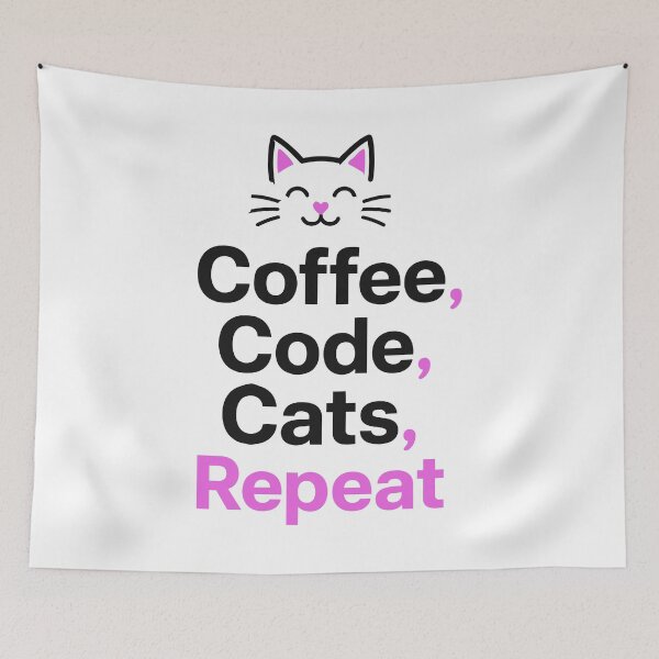 Item preview, Coffee Code Cats Repeat Programmer Cat Lover designed and sold by AntiqueImages.