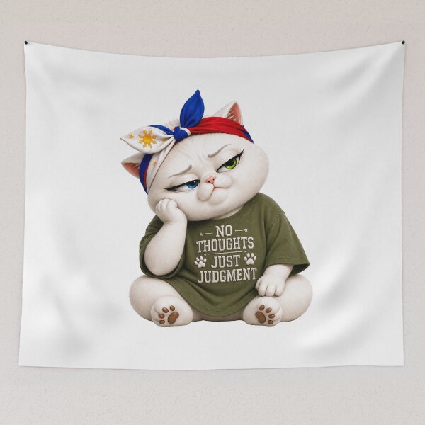 Item preview, No thoughts just judgment cat designed and sold by SHARAMDARA.