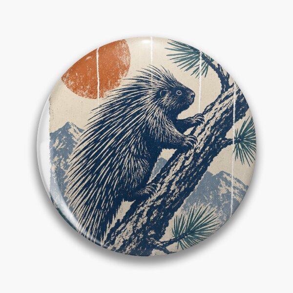 Item preview, Porcupine on a Pine Branch designed and sold by VisualArtsOasis.