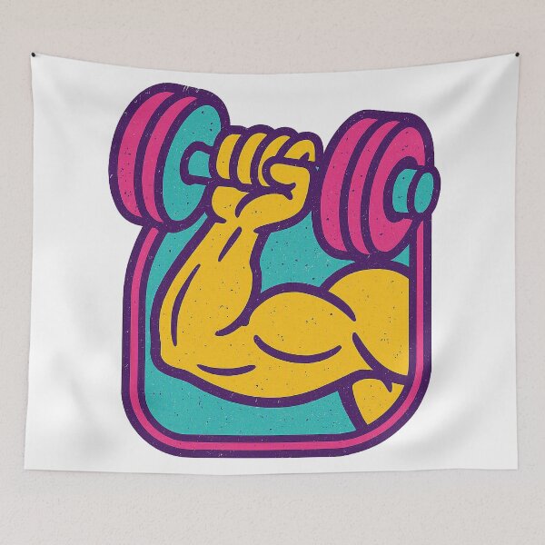Item preview, Retro 80s Muscle Beach Vintage Gym Fitness Graphic designed and sold by Thompika.