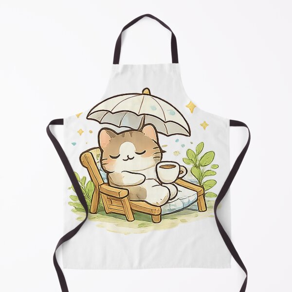 Item preview, Cozy Rainy Day Cat Sticker | Cute Kawaii Cat Relaxing with Coffee Under Umbrella designed and sold by Sara-Ai.
