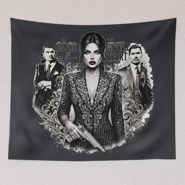Item preview, Woman Holding Gun Suits Mafia designed and sold by Voodoo Store Paranormal Collections.