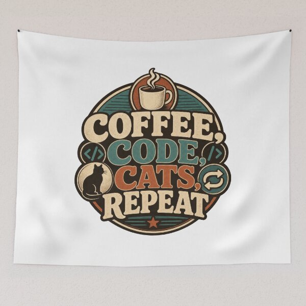 Item preview, Coffee Code Cats Repeat Programmer Coder designed and sold by AntiqueImages.