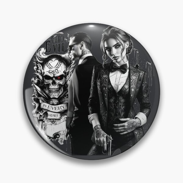 Item preview, Woman Tuxedo Bowtie Mafia Skull designed and sold by Voodoo Store Paranormal Collections.