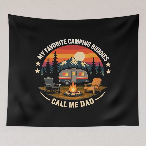 Item preview, My Favorite Camping Buddies Call Me Dad - Retro Camper Art designed and sold by BendyBeasts.