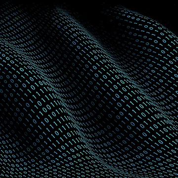 Artwork thumbnail, Binary Code Matrix Flow Cyber Wave Tech Pattern by Thompika