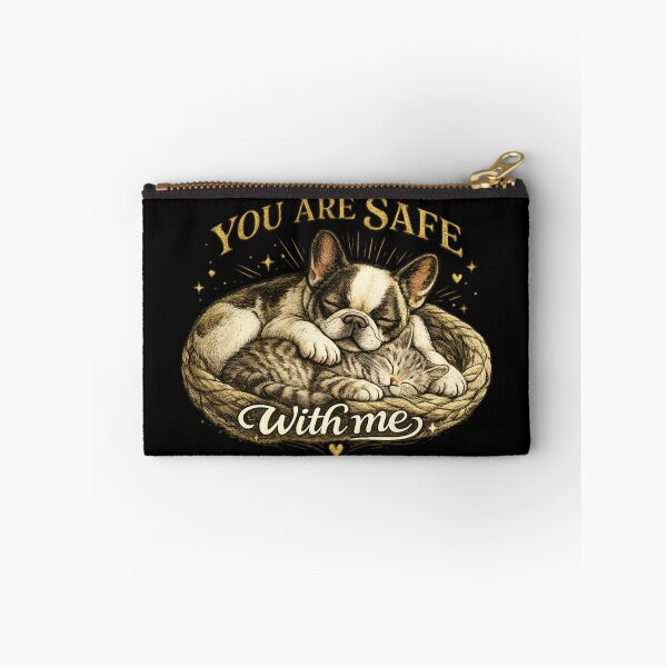 Item preview, You Are Safe With Me Sleeping French Bulldog Cat designed and sold by PunchDrop.