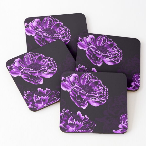 Item preview, Purple Peony Art | Japanese Botanical Aesthetic | Gothic Floral Print designed and sold by BatNature.