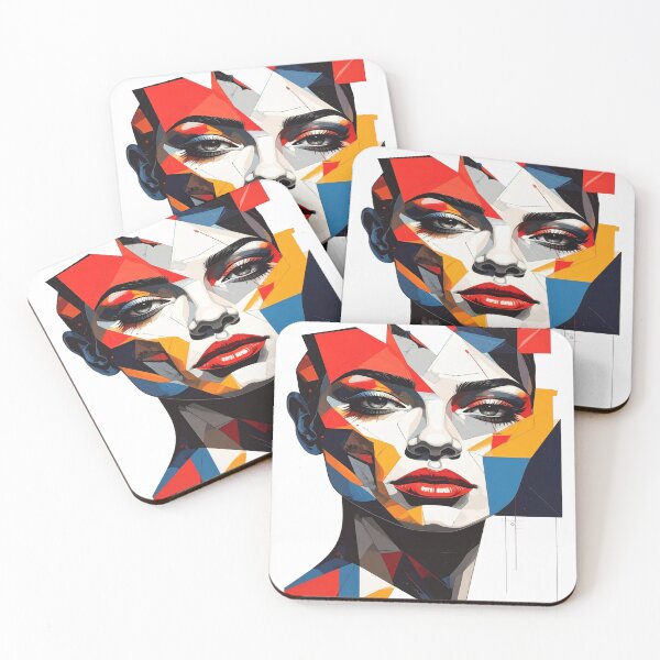 Item preview, Cubist beauty, abstract portrait designed and sold by LiskoDesign.