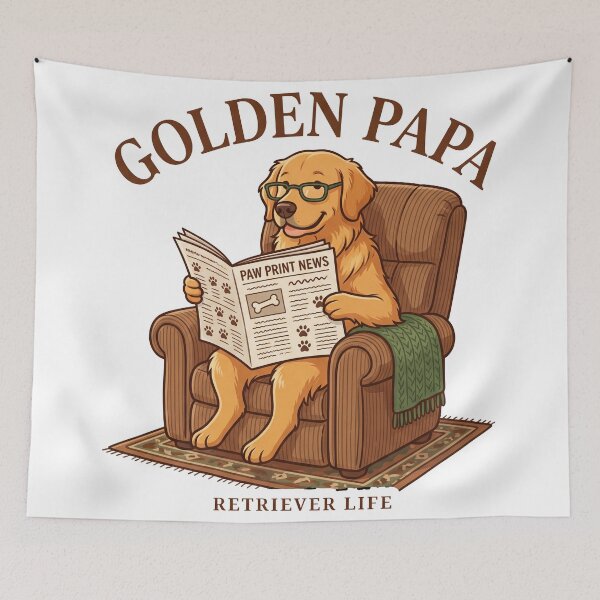Item preview, Dog Papa Retriever Life designed and sold by zoughlal.