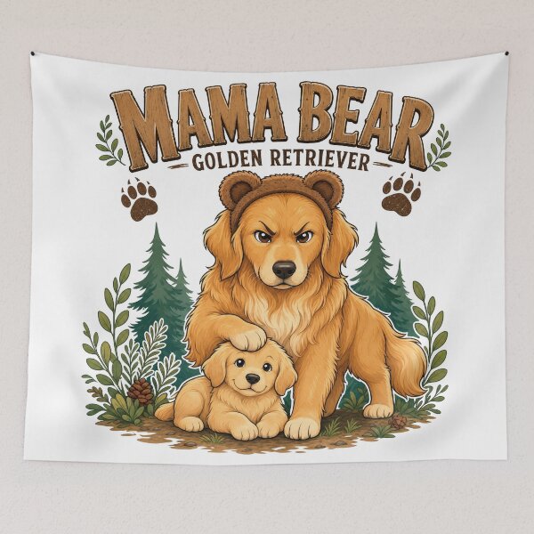 Artikelvorschau, Mama Bär Golden Retriever entworfen und verkauft von zoughlal.