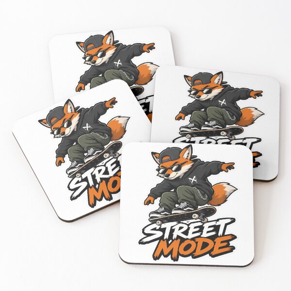 Item preview, Fox on Skateboard Street Mode Cartoon Streetwear Graphic designed and sold by Aesthicer.