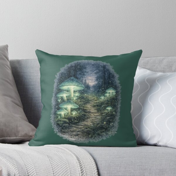 Item preview, Bioluminescent Mushroom Forest Illustration – Glowing Fungi Design Art designed and sold by MagicMakerPh.