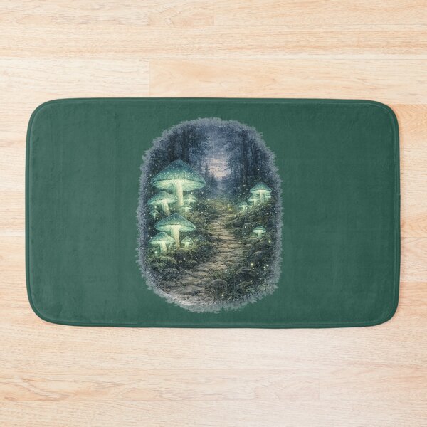 Item preview, Bioluminescent Mushroom Forest Illustration – Glowing Fungi Design Art designed and sold by MagicMakerPh.