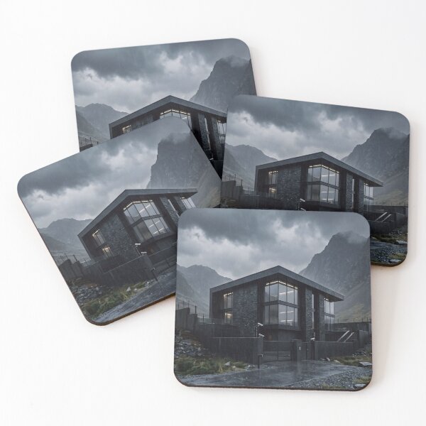 Item preview, Isolated Modern Mountain Cabin in Storm designed and sold by dreamhomes05.