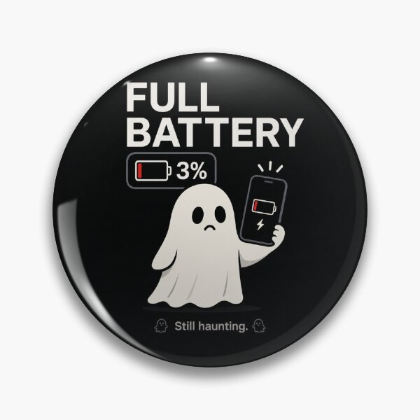 Item preview, Full Battery 3% Funny Ghost Graphic | Cute Low Battery Meme Shirt | Minimal Haunted Phone Aesthetic Tee designed and sold by warlistop.
