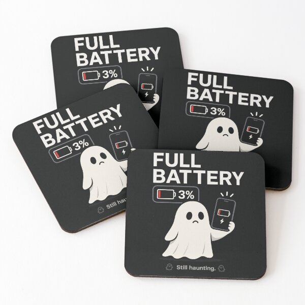 Item preview, Full Battery 3% Funny Ghost Graphic | Cute Low Battery Meme Shirt | Minimal Haunted Phone Aesthetic Tee designed and sold by warlistop.