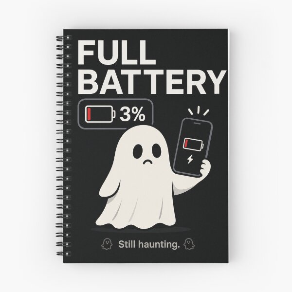 Item preview, Full Battery 3% Funny Ghost Graphic | Cute Low Battery Meme Shirt | Minimal Haunted Phone Aesthetic Tee designed and sold by warlistop.