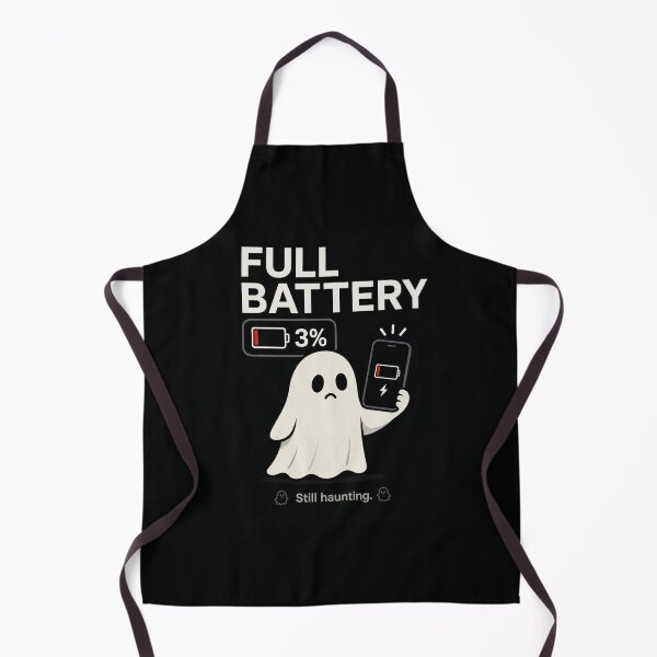 Item preview, Full Battery 3% Funny Ghost Graphic | Cute Low Battery Meme Shirt | Minimal Haunted Phone Aesthetic Tee designed and sold by warlistop.