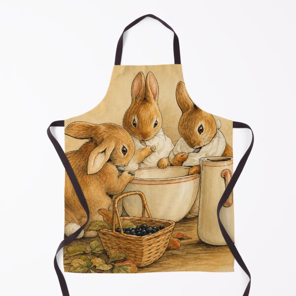 Item preview, Vintage Watercolor Flopsy Mopsy & Cottontail Baking Print for Beatrix Potter Fans designed and sold by RickE.