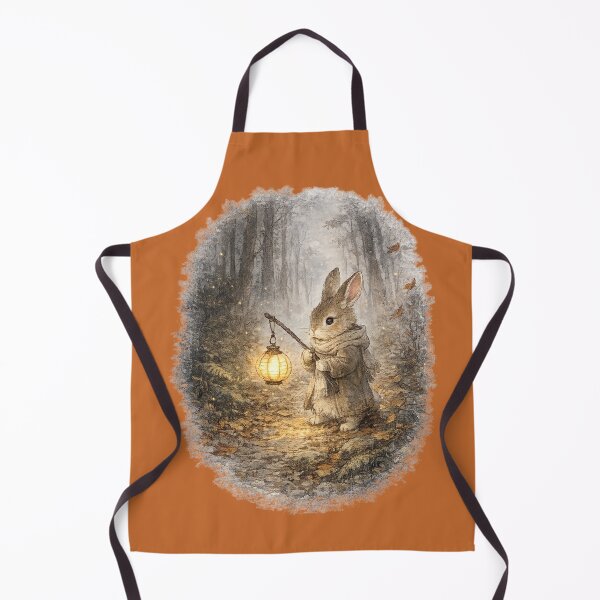 Item preview, Rabbit with Paper Lantern Illustration – Misty Autumn Forest Design Art designed and sold by MagicMakerPh.