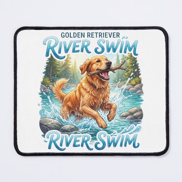 Item preview, Golden Retriever River Swim designed and sold by zoughlal.