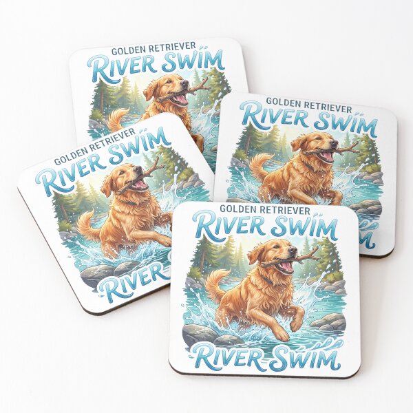 Item preview, Golden Retriever River Swim designed and sold by zoughlal.