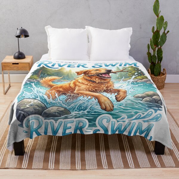Item preview, Golden Retriever River Swim designed and sold by zoughlal.