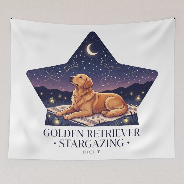 Item preview, Golden Retriever Stargazing Night designed and sold by zoughlal.