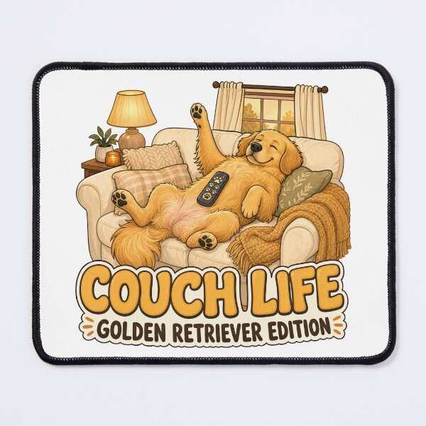 Item preview, Golden Retriever Couch Life designed and sold by zoughlal.