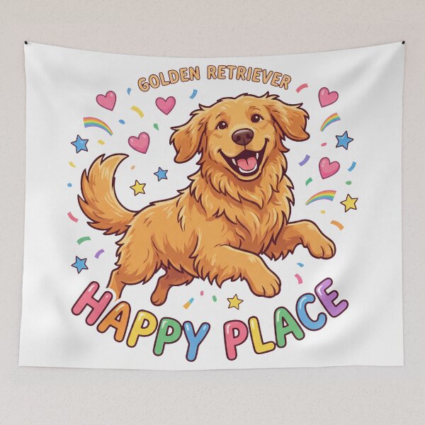 Item preview, Golden Retriever Happy Place designed and sold by zoughlal.