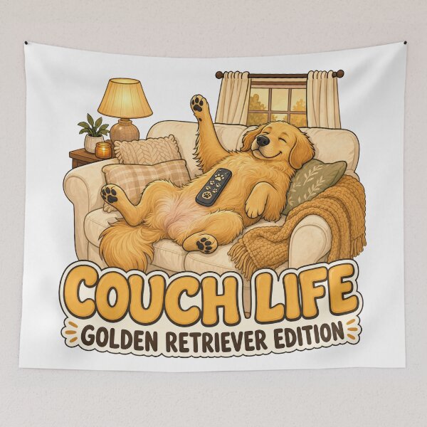 Item preview, Golden Retriever Couch Life designed and sold by zoughlal.