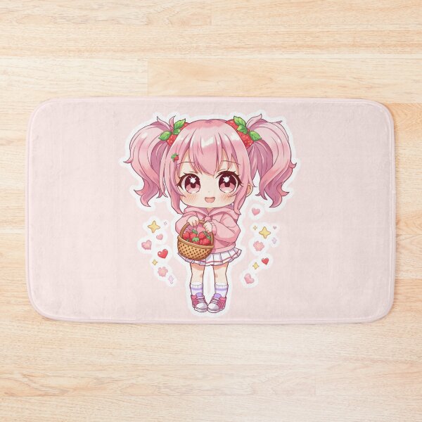Item preview, Strawberry Dream Chibi Anime Girl PNG Sticker | Cute Kawaii Pastel Character | Adorable Manga Style Vinyl Decal for Laptop, Journal & Water Bottle designed and sold by Stylestickers55.