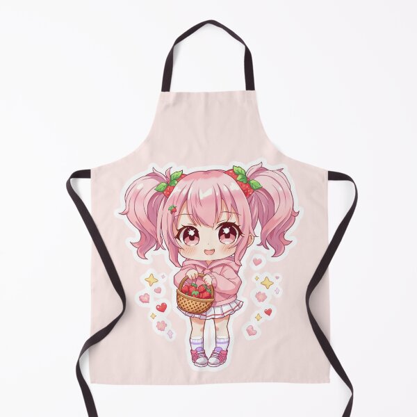 Item preview, Strawberry Dream Chibi Anime Girl PNG Sticker | Cute Kawaii Pastel Character | Adorable Manga Style Vinyl Decal for Laptop, Journal & Water Bottle designed and sold by Stylestickers55.