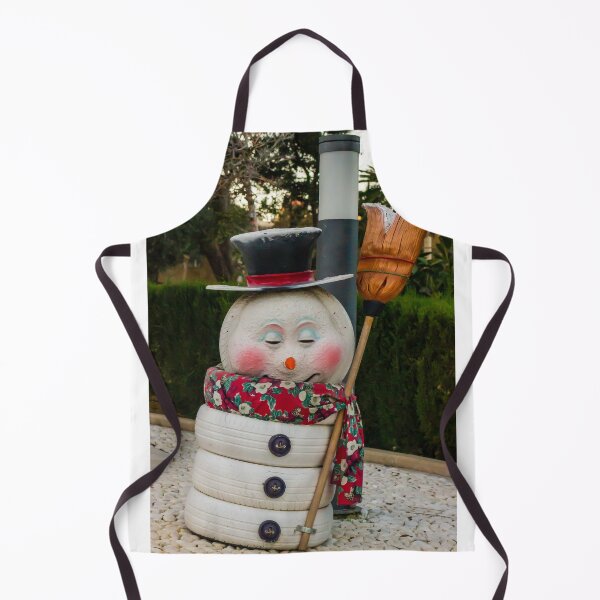 Item preview, Whimsical Snowman Sculpture Christmas Decoration Made From Painted Tires With Broom And Scarf designed and sold by Nmallia.