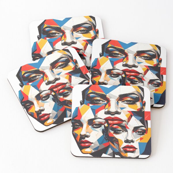 Item preview, Cubist beauty, abstract portrait, face recognition designed and sold by LiskoDesign.