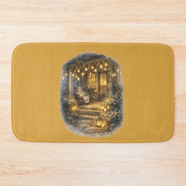 Item preview, Cottage Porch Fairy Lights Illustration – Summer Evening Design Art designed and sold by MagicMakerPh.