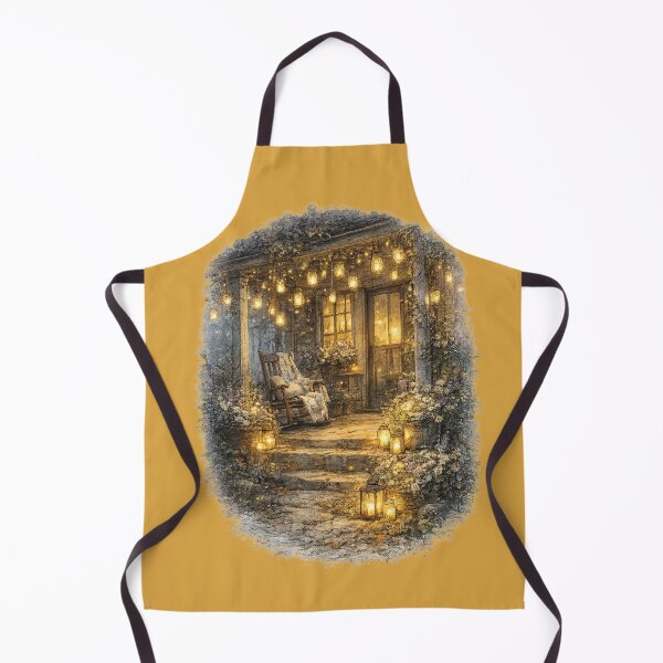 Item preview, Cottage Porch Fairy Lights Illustration – Summer Evening Design Art designed and sold by MagicMakerPh.