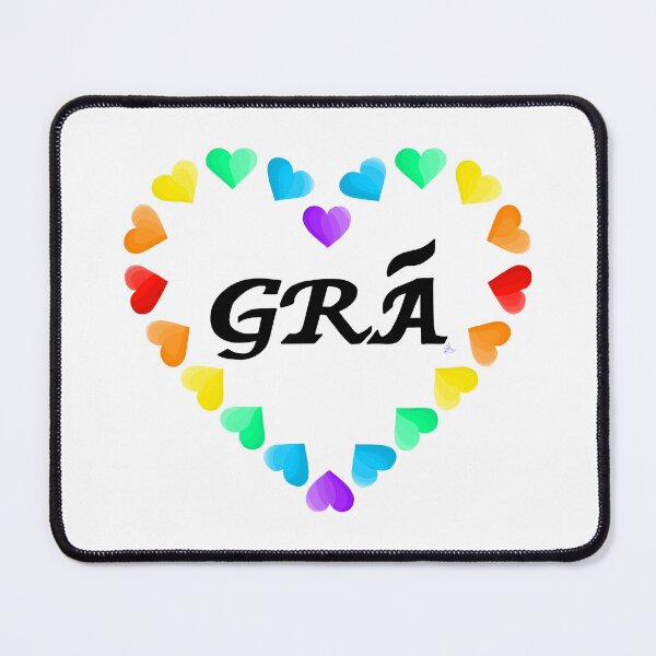 Item preview, GRÁ: LOVE (as Gaeilge / in Irish) Heart of Hearts Rainbow designed and sold by BrokenIrish.