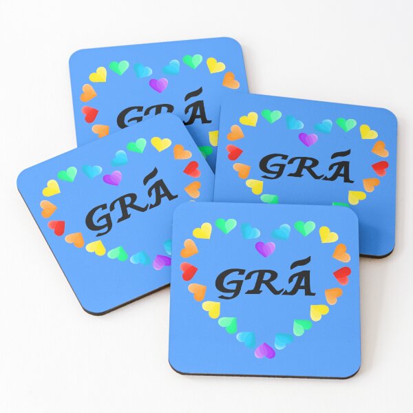 Item preview, GRÁ: LOVE (as Gaeilge / in Irish) Heart of Hearts Rainbow designed and sold by BrokenIrish.