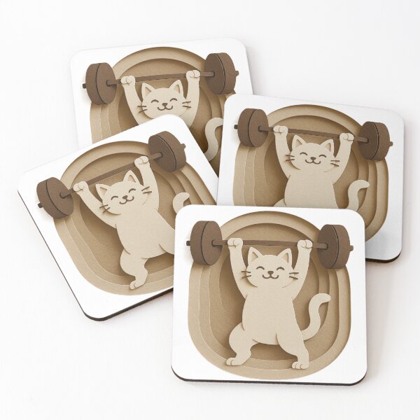 Item preview, Papercut Powerhouse Cat – Artistic Paper Craft Gym Cat Lover Design designed and sold by AYACHI90.