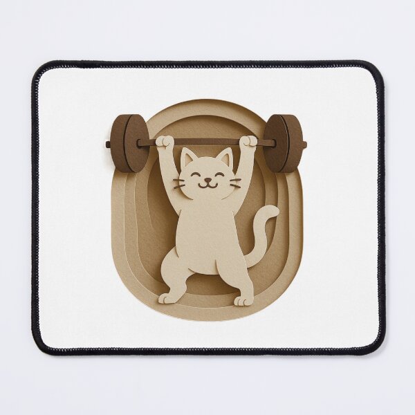 Item preview, Papercut Powerhouse Cat – Artistic Paper Craft Gym Cat Lover Design designed and sold by AYACHI90.
